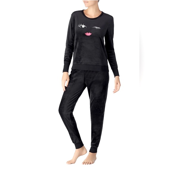 Kate Spade ♠️ Black Velour Velvet Eye Wink Sweater Sweatshirt……. - Picture 2 of 4